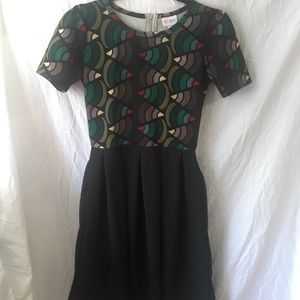 Patterned and Black Amelia LuLaRoe